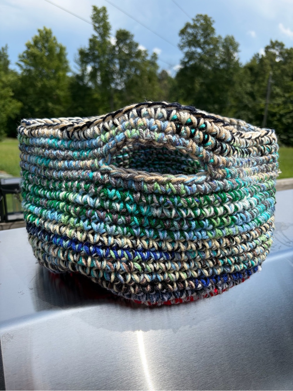 Crochet Acrylic Storage Basket | Multi-Purpose Organizer | Home Décor - Picture 3 of 3